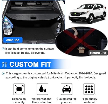 Powerty Cargo Cover for 2016-2021 2022 Honda HRV Retractable Trunk Cover Trunk Shielding Shade for HR-V Accessories Cargo Luggage Cover No Gap
