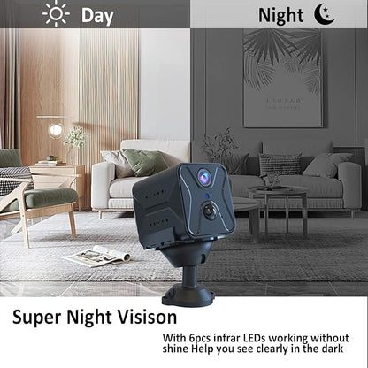 aidowocam Spy Camera Security Cameras Wireless Indoor, Camera for Home Security,4K AI Motion Detection,150 Days Standby Battery Life,WiFi Camera Night Vision and Cloud/SD Storage
