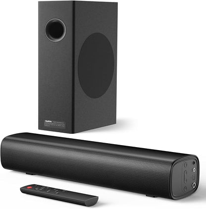 Saiyin Soundbar with Subwoofer, 14.2" Compact Soundbar, 4" Subwoofer, 70W