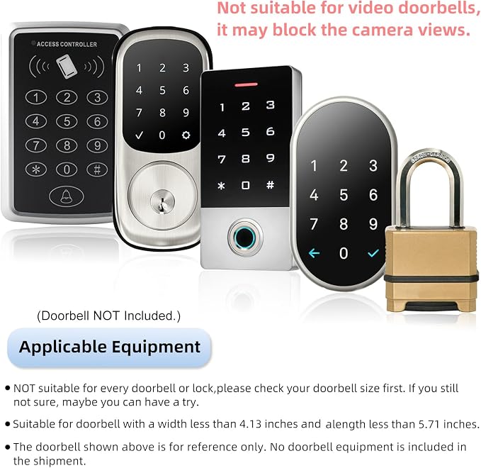 Doorbell Rain Cover Large Metal Access Control Cover Protector Camera Video Doorbell Cold Rolled Steel Shell Outdoor Keypad Shield