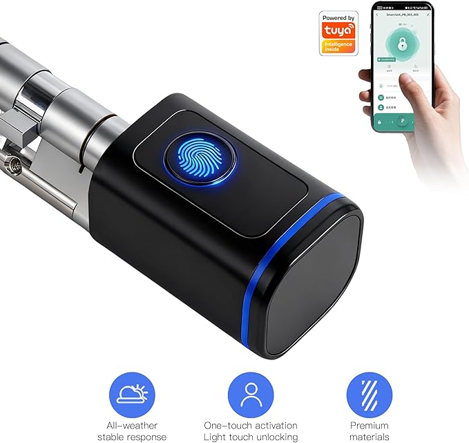 Intelligent Door Locks Fingerprint IC Card Key Cell Phone Application Household Intelligent Electronic Locks Applicable to Wooden Iron Security Door