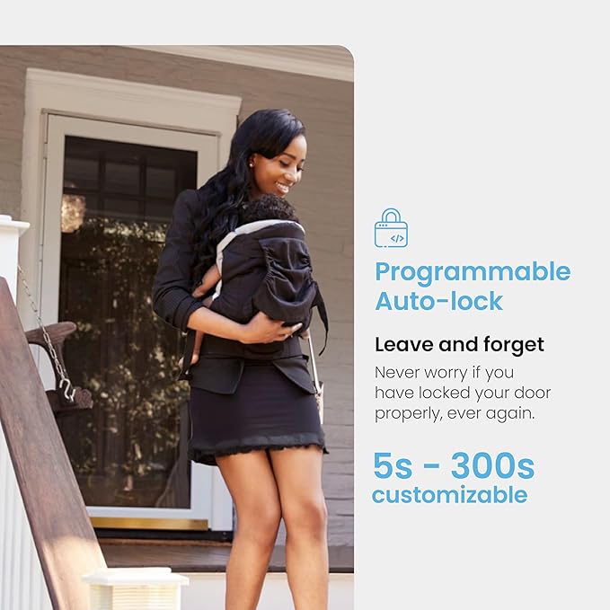 Lockly Secure Pro Zeno Series Smart Door Lock,Fingerprint Keyless Entry Door Lock for Front Door with Apple Home Key,Built-in Wi-Fi,Auto Lock, App Remote Control,IP65 Waterproof,Easy Installation