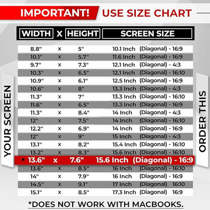 SightPro Magnetic Laptop Privacy Screen 15.6 Inch 16:9 - Patented Removable Laptop Privacy Filter Shield and Protector