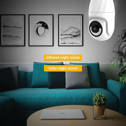 Ameyes Dog/Pet Camera for Home Security with Light Socket, 1080P Indoor/Outdoor Wireless Camera, 2.4&5GHz WiFi Camera with Phone App, Color Night Vision, Motion Detection, Compatible with Alexa