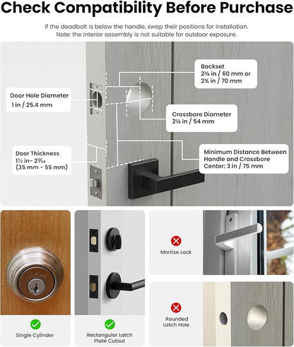 Lockin Veno Smart Deadbolt Lock with Dual Swappable Batteries for 14-Month Extended Power, Palm Vein & Fingerprint Keyless Entry, Built-in Wi-Fi, Doorbell, App Remote Control, IP65 Waterproof