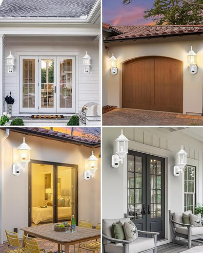 Redluck Motion Sensor Outdoor Lights, 2 Pack 16 inch Dusk to Dawn Outside Porch Lights, Waterproof Anti-Rust Aluminum Outdoor Wall Lights Exterior Lighting Fixtures for House, Garage, Front Door
