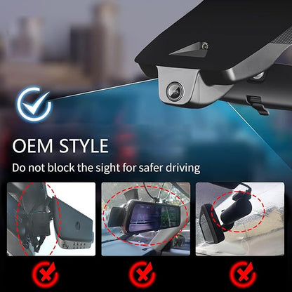 mangoal 4K Dash Cam Custom fit for Toyota Highlander & Hybrid Gen3 UX50 2017 2018 2019 (Model B), LE Limited L XLE Platinum Hybrid, Integrated OEM Look, UHD 2160P Video, App & WiFi,64GB Card