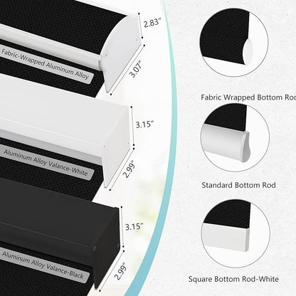 Aprilsmart Motorized Blinds with Remote,Light Filtering Motorized Roller Shades Work with Apple Homekit,Alexa,SmartThings,Google Home,Customize Blinds(Aventus Black-54)