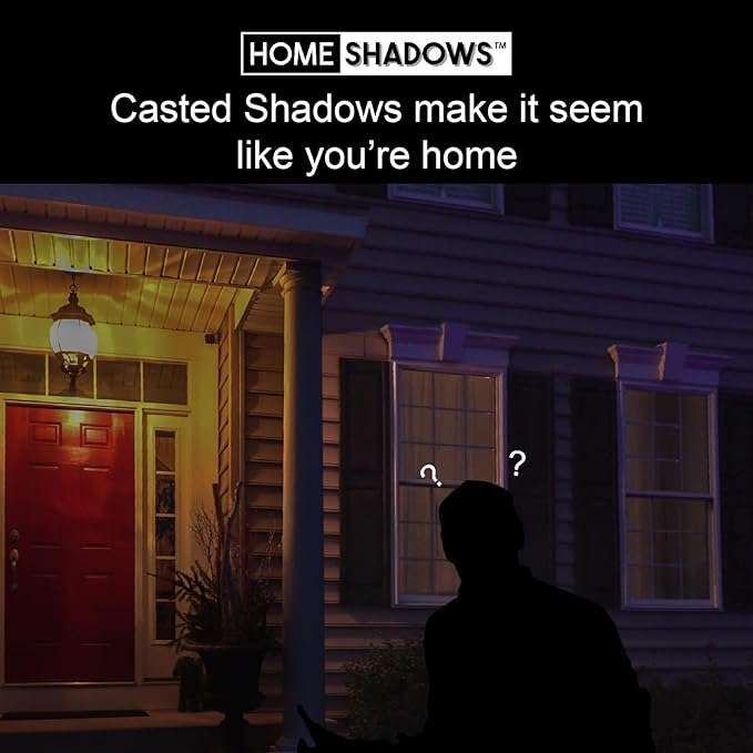 Attendance Simulator - DIY Home Security System That Casts Shadows on Curtains or Walls to Deter burglars Before They Try to Break in - Security Light for Home Safety - Wood-Look Beech