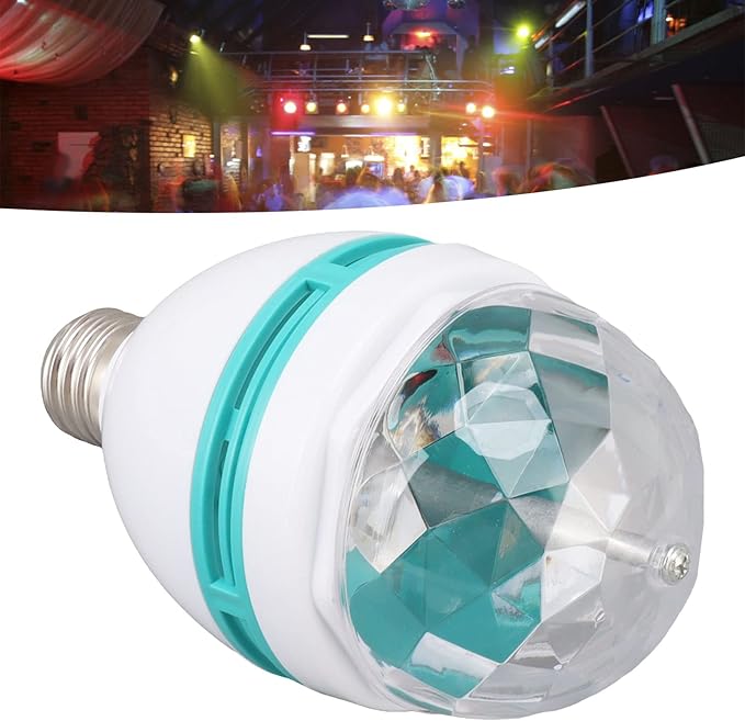 Smart Light Bulb, RGB Auto Changing Light Bulb, E26 Base Rotating RGB Light Bulb Dancing Light Bulb for Party Bar Wedding