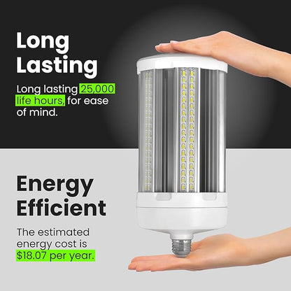 Feit Electric C20000/5K/LED 1000 Watt Equivalent 175W Corn Cob High 20,000 Lumen LED Light Bulb, 13.4"H x 5.3"D, Daylight 5000K