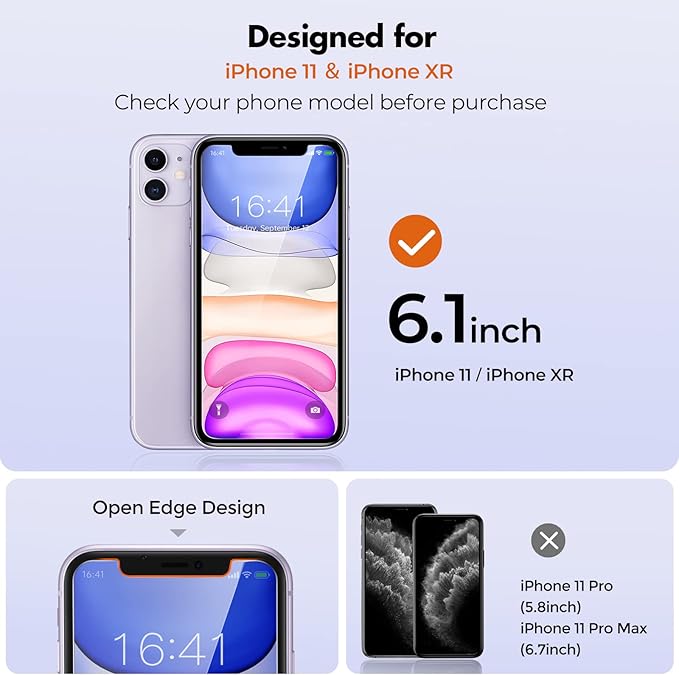 UNBREAKcable Privacy Screen Protector Shatterproof Tempered Glass [True 28°Anti Spy] [9H Hardness] [Easy Installation Frame] for iPhone 11/XR 6.1 inch - 2 Pack