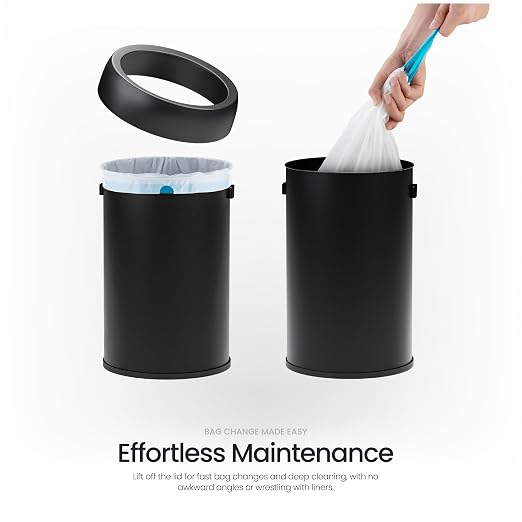 Home Zone Living 16 Gallon Commercial Trash Can with Removable Open Top Lid