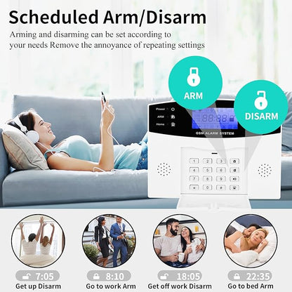 24pcs Wireless DIY Home Burglar Alarm System, 4G WiFi GSM, No Monthly Fee,Home Security with App Alert