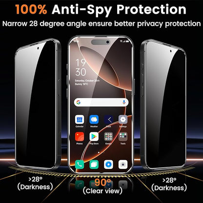 Lesakit 4+4 Pack Privacy Screen Protector for iPhone 16 Pro Max 6.9-Inch with 4 Pack Camera Lens Protector, Anti Spy Tempered Glass Film 9H Hardness Case Friendly