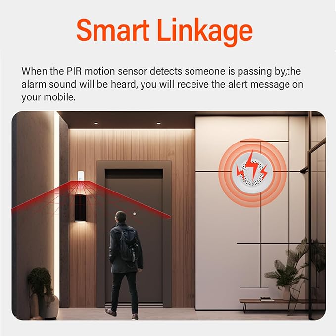 WiFi Smart Siren Alarm: 100db Sounder, App Control, Wireless Burglar Alarm, Compatible with Alexa
