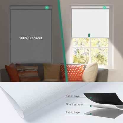 Motorized Blinds with Remote [100% Blackout & Silent Motor] Smart Blinds Compatible with Alexa Google HomeKit, Electric Shades for Indoor Windows, Customized Size, Linear Moonlight White