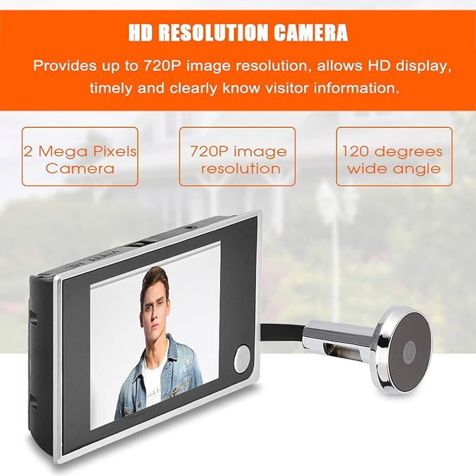 Digital Peephole Viewer Doorbell Mini HD Smart Security Camera 3.5 inches Indoor LCD Screen