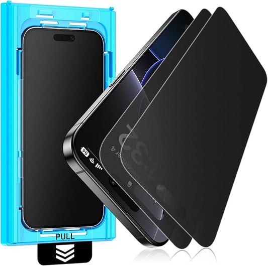 Mothca 2 Pack Matte Privacy Screen Protector for iPhone 15 Pro Max 6.7-inch [Auto Fit Box Dust-Free] Anti Spy Anti-Glare Anti-Fingerprint Full Coverage Tempered Glass, Smooth as Silk, Case Friendly