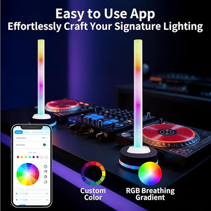 LED Strip Lights,14 Inches Monitor Backlight with Music Sync, 16 Million Colors, APP & Remote Control, USB Powered DJ Light for Party Room TV PC Gaming Desk Decor (White)