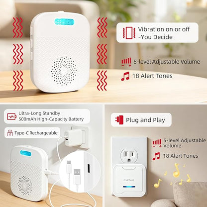 CallToU Caregiver Pager Wireless Call Button for Elderly/Senior,2026 New Version Pager with Vibration & Rechargeable,Nurse Alert System for Home Care Seniors