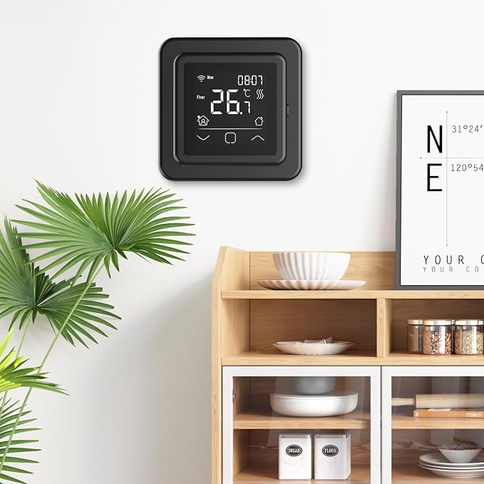 HEATIT Smart Programmable Floor Heating Thermostat, Touchscreen Black