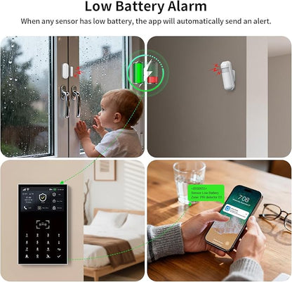 Home Alarm System Wireless,Instant App Alerts & Tuya APP Control Home Alarm System,NO Monthly Fees WiFi/4G Alarm System Compatible with Alexa/Google 120dB for Apartment,Kids Safety