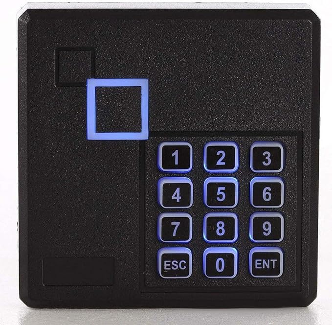 Magnetic Lock Exit Motion Sensor 2 Doors TCP/IP Access Control System Keypad Reader Control Board 110V Power Supply Box USB Enroll Reader RFID Card/Key Fob(Phone APP Remote Open Door)