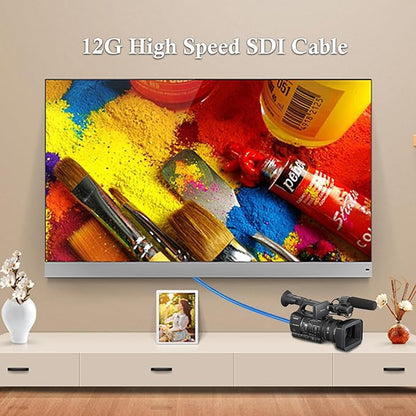 XRDS -RF 12G SDI Cable 75FT, SDI Video Cables 3G/6G/12G 75ohm BNC Male Cable Supports HD-SDI/3G/6G-SDI/4K/8K for Video Security Camera Converter