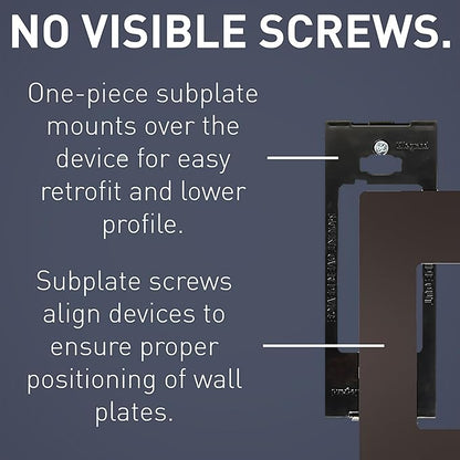 Legrand radiant Screwless Wall Plates for Decorator Rocker Outlets, 2-Gang, Dark Bronze, RWP262DBCC6
