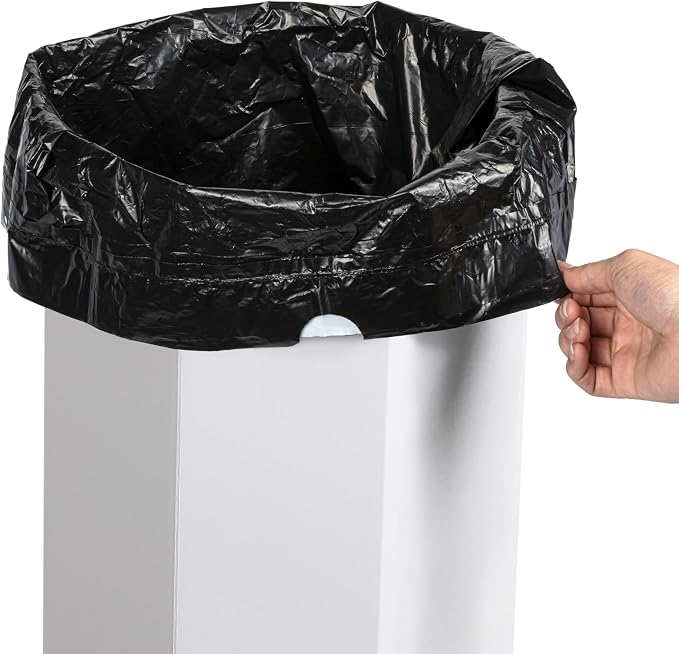happimess Fleur 25 Gal Trash Can Bin, Cotton White, Set of 2