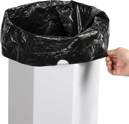 happimess Fleur 25 Gal Trash Can Bin, Cotton White, Set of 2