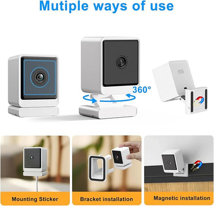 3MP 2K Window Security Camera,2.4G&5G WiFi Indoor Camera for Home with Color Night Vision,24/7 Recording,Motion Detection,Support SD Card and US Cloud Storage,Easy Install & Setup