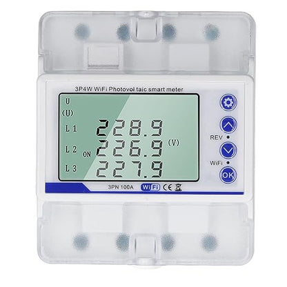 WiFi Circuit Breaker 3-Phase Rgy Meter or with LCD Display - 60-300V 00A Rectional Switch