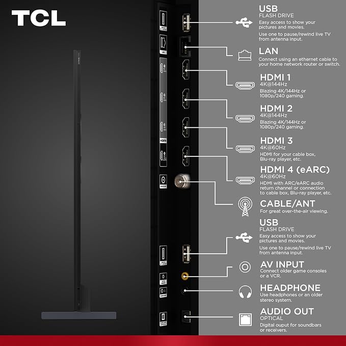 TCL 115-Inch QM7K QLED 4K Smart QD-Mini LED TV with Google TV (115QM7K, 2025 Model) Dolby Vision IQ, Dolby Atmos, HDR, Game Accelerator up to 288Hz, Voice Remote, Compatible with Alexa
