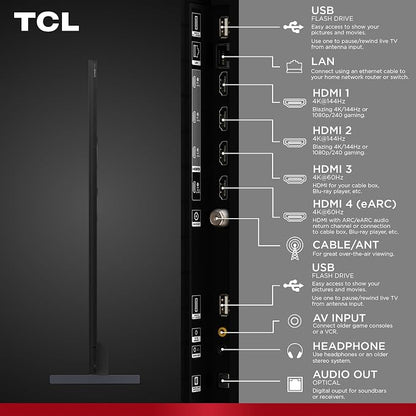 TCL 115-Inch QM7K QLED 4K Smart QD-Mini LED TV with Google TV (115QM7K, 2025 Model) Dolby Vision IQ, Dolby Atmos, HDR, Game Accelerator up to 288Hz, Voice Remote, Compatible with Alexa
