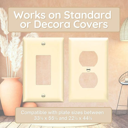 BeraTek Power Perch Wall Outlet Shelf with Cord Storage Strap - Declutter & Reclaim Bathroom Counter Space - Echo Dot Stand, Homepod Mini Wall Mount, Smart Home Devices Organizer - Almond, 1-Pack