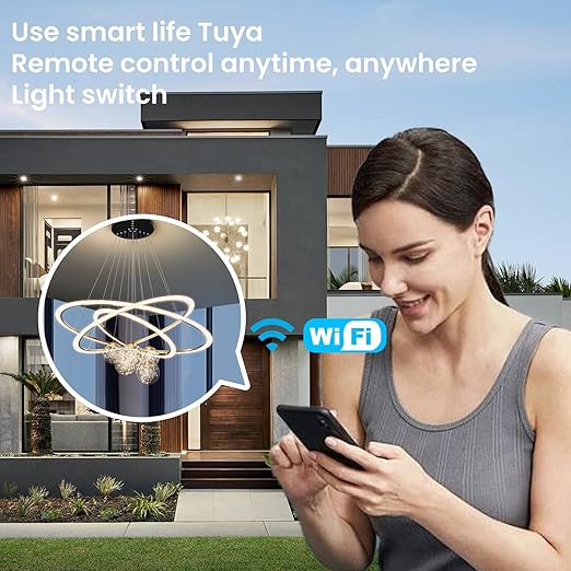 WiFi Smart Light Switch 4.65 X 2.83 X 1.34 Inches,3-Button 2.4GHz Wi-Fi Touch Switch,Neutral Wire Required,Work with Smart Life/Tuya App and Alexa,Black