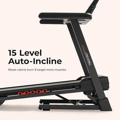 Sunny Health & Fitness Exercise Treadmills Double Deck Sizes and Incline Features with Bluetooth & SunnyFit App