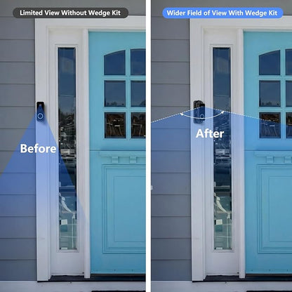 Doorbell Mount for Wyze Battery Video Doorbell and Video Doorbell v2,Wired, 35-145° Adjustable Angle No-Drilling Horizontal Wedge Wall Mounting Bracket, Left/Right Adjustable,for Apartment/House