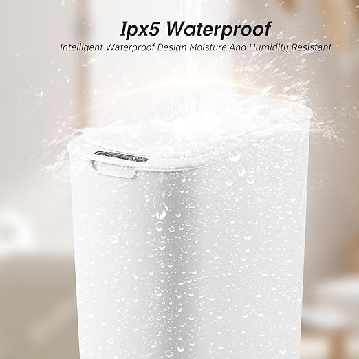 FRESHLIX Automatic Motion Sensor Bathroom Trash Can with Lid, 5 Gallon Touchless Trash Bin, Smart Electric Narrow Waterproof Garbage Bin for Toilet, Office, Rv, Bedroom, Living Room