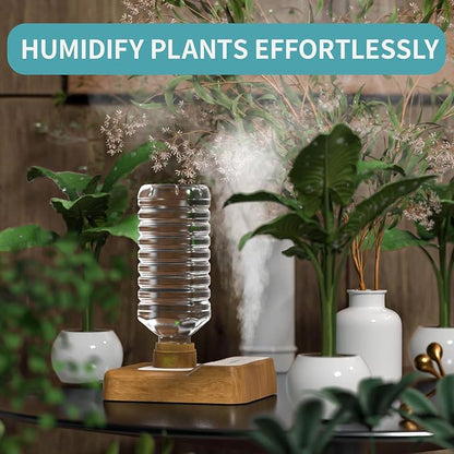 Travel Humidifier, Portable Humidifier for Plants, Bedroom, Office, Hotel or Car, Battery Operated Mini Cool Mist Humidifiers, Quiet 23dB, Auto-off, Night Light & BPA-Free, Wood Grain