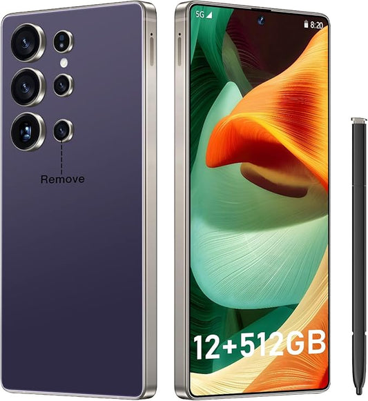 I25 Ultra: 6.99" FHD+ Android 14 Smartphone | 12GB+512GB | 108MP+68MP Camera | 7000mAh Battery | Built-in Stylus Pen | Blazing Fast Performance (Purple)
