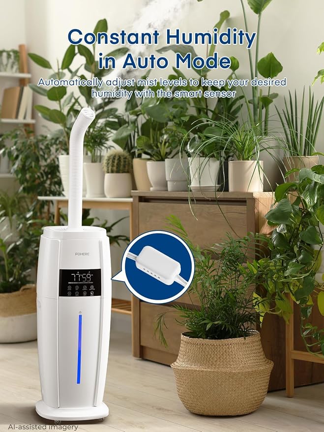 18L Humidifier Large Room, 1300mL/H Triple Mist, Up to 1500 Sq.Ft