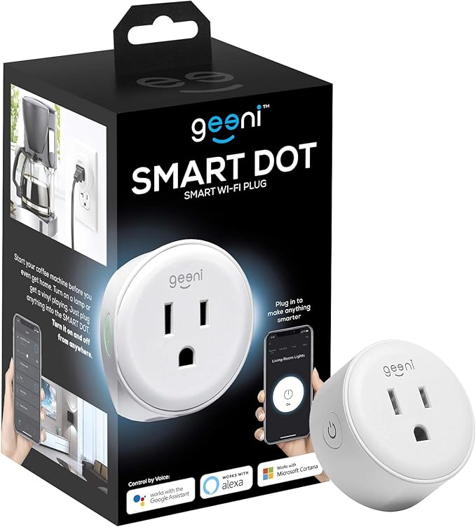 Geeni Dot Plug, 2.4 GHz Wi-Fi, Fire-Resistant, Schedule & Timer, 1-Pack | Compatible with Alexa and Google Home, schedule and automate power