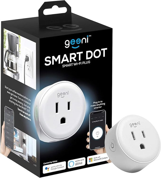 Geeni Dot Plug, 2.4 GHz Wi-Fi, Fire-Resistant, Schedule & Timer, 1-Pack | Compatible with Alexa and Google Home, schedule and automate power