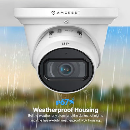 Amcrest 5MP Optical Zoom AI IP PoE Camera, Varifocal Outdoor IP POE Camera Turret, Human & Vehicle Detection, 2.7mm~13.5mm Lens, IP67, 5X Optical Zoom, (IP5M-VT1289EW-AI)