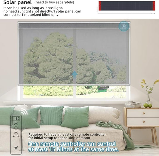 SmartWings Motorized Light Filtering Roller Shades 60% Blackout Work with Matter Homekit Alexa Z-Wave ZigBee SmartThings Google, Cordless with Remote Control, Twilight Veil
