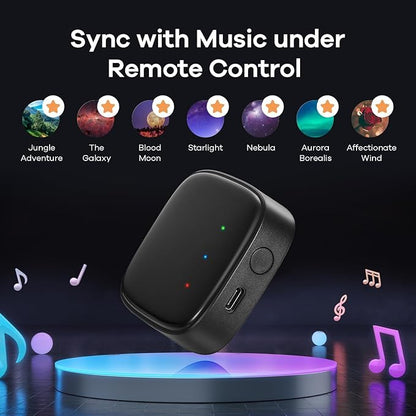 Linkind Outdoor Lights Smart Hub, Bluetooth Mesh Networks Group Control 32 Devices, 43 Dynamic Preset Scenes and Multiple Music via Remote Control, USB Charged, Work with Alexa and Google Assistant