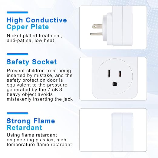 Countdown Timer Socket, 1800W Intelligent Programmable Switch Surge Protector Plug Timer Outlet, 10h Light Timers for Lamps Indoor with Dual USB Port